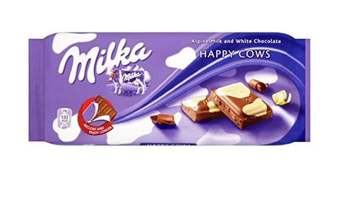 Milka Alpine Milk and White Chocolate Happy Cow 100g